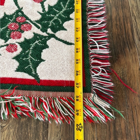 "Peace on Earth" Vintage BEACON Woven Throw Blanket Christmas Made USA 60" x 50" - Picture 4 of 11